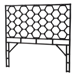 bali & pari Revonda Bohemian Black Rattan Queen Size Standalone Headboard